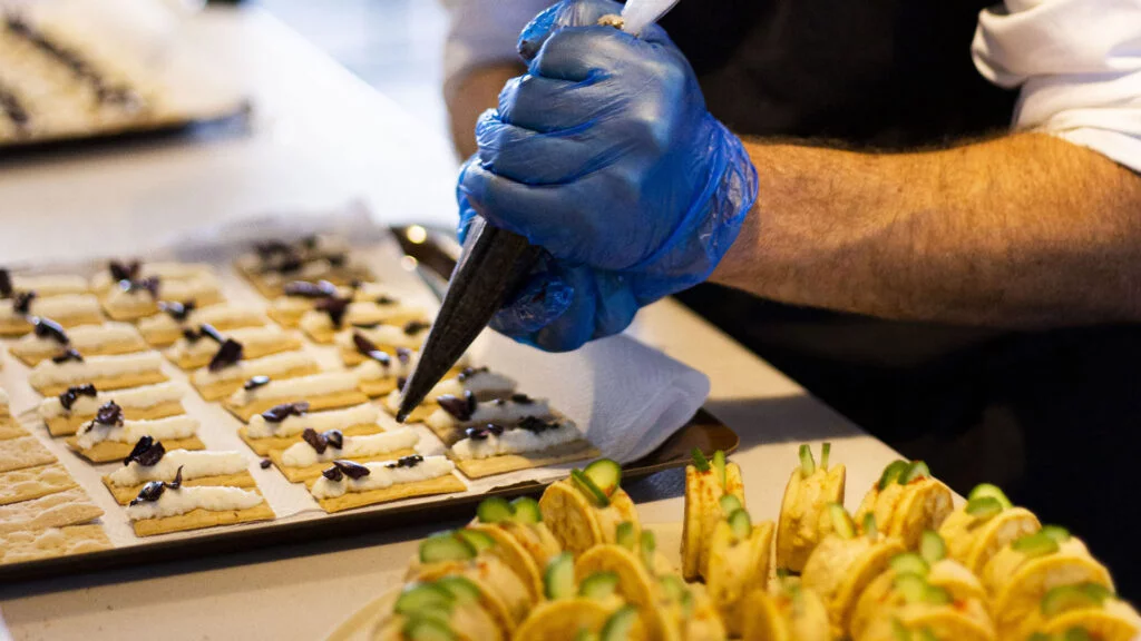 a chef preparing dessert