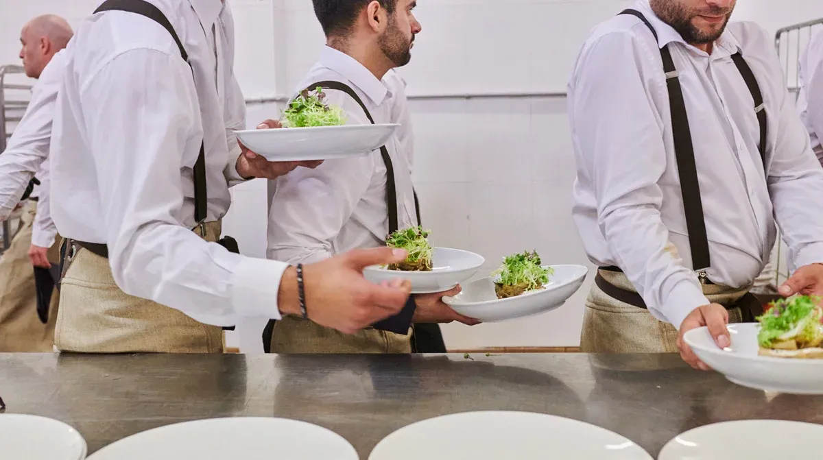 waters holding salad dishes