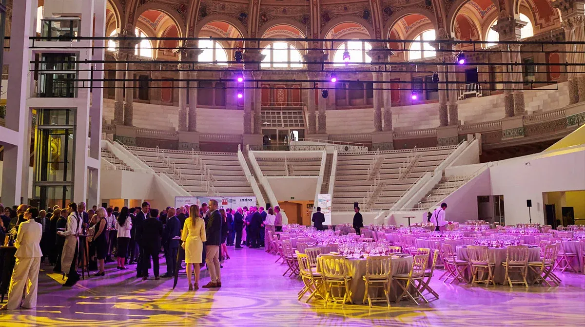 people at a big event